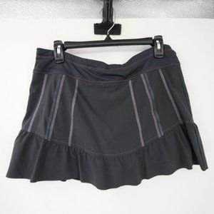 Athleta Gray Skort with Built-in Skirt Size 10 Gray Purple Ruffle Sport